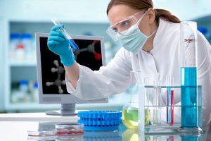 Scientist working at the laboratory